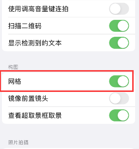 天门苹果手机维修网点分享iPhone如何开启九宫格构图功能 